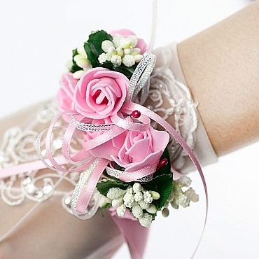 婚禮用品推薦 甜蜜花飾緞帶 手腕花