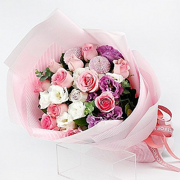 情人節送什麼好 粉美麗玫瑰花束 台北花店推薦